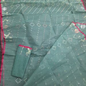 Pastel Green Soft Cotton Jamdani Saree