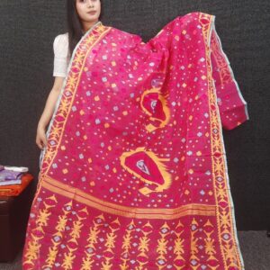 authentic dhakai jamdani saree with elegant motive from bangladesh