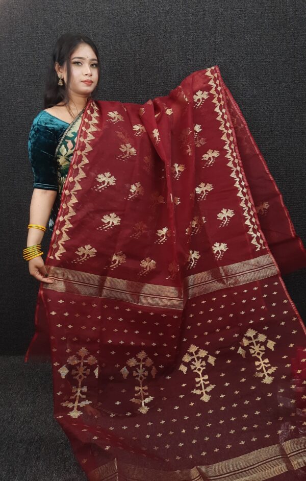 Half Silk Jamdani Count -84 with Blouse Piece - Image 7