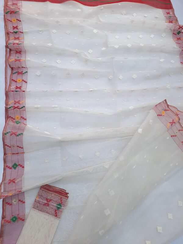 White Half Silk Jamdani Saree