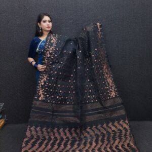 authentic dhakai jamdani saree with elegant motive from bangladesh