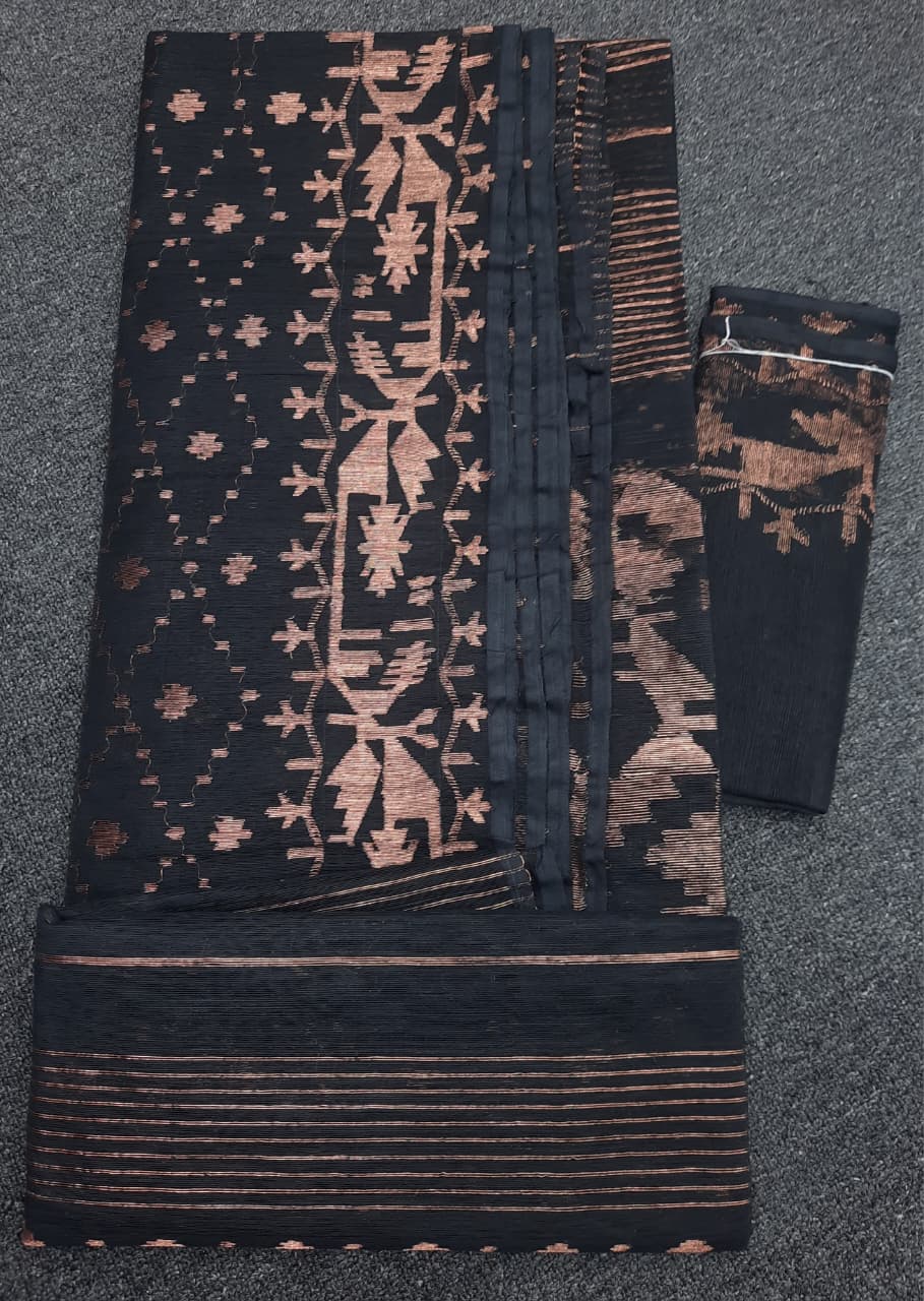 The Heritage of Bengali Handloom Exclusive Dhakai Jamdani Saree 80 Count - Image 5