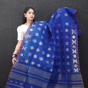 authentic dhakai jamdani saree with elegant motive from bangladesh