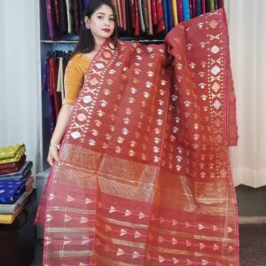 authentic dhakai jamdani saree with elegant motive from bangladesh