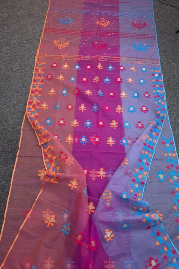authentic dhakai jamdani saree with elegant motive from bangladesh