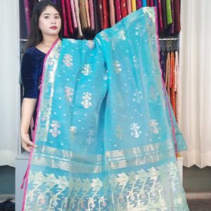 authentic dhakai jamdani saree with elegant motive from bangladesh