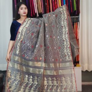 authentic dhakai jamdani saree with elegant motive from bangladesh