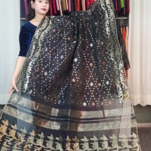 authentic dhakai jamdani saree with elegant motive from bangladesh