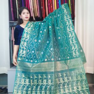 authentic dhakai jamdani saree with elegant motive from bangladesh